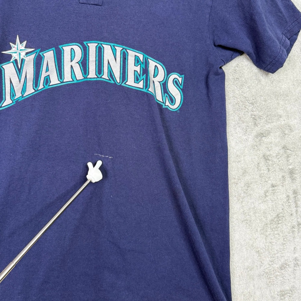Seattle Mariners Shackleford 38 Baseball Henley T Shirt Navy Blue Size S - Picture 6 of 6